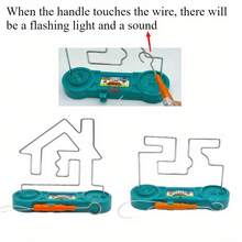 1pc Kids Electric Shock Maze Game - Buzz Wire Handheld Puzzle Toy, Brain Teaser For Children's Focus Training, Educational Interactive Birthday Gift For Boys Girls - Multicolor - View 3