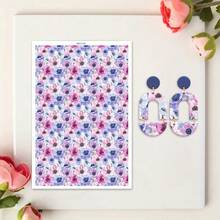 1pc Colorful Flower Leopard Pattern Print Polymer Clay Transfer Paper, Suitable For Creating Jewelry, Earrings, Transfer Paper DIY Handmade Mold - 1Pc - View 17
