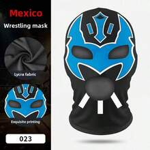 Wrestling Mask For Party Role Play, Funny Hero Printed Milk Silk Fighting Mask - Multicolor - View 16