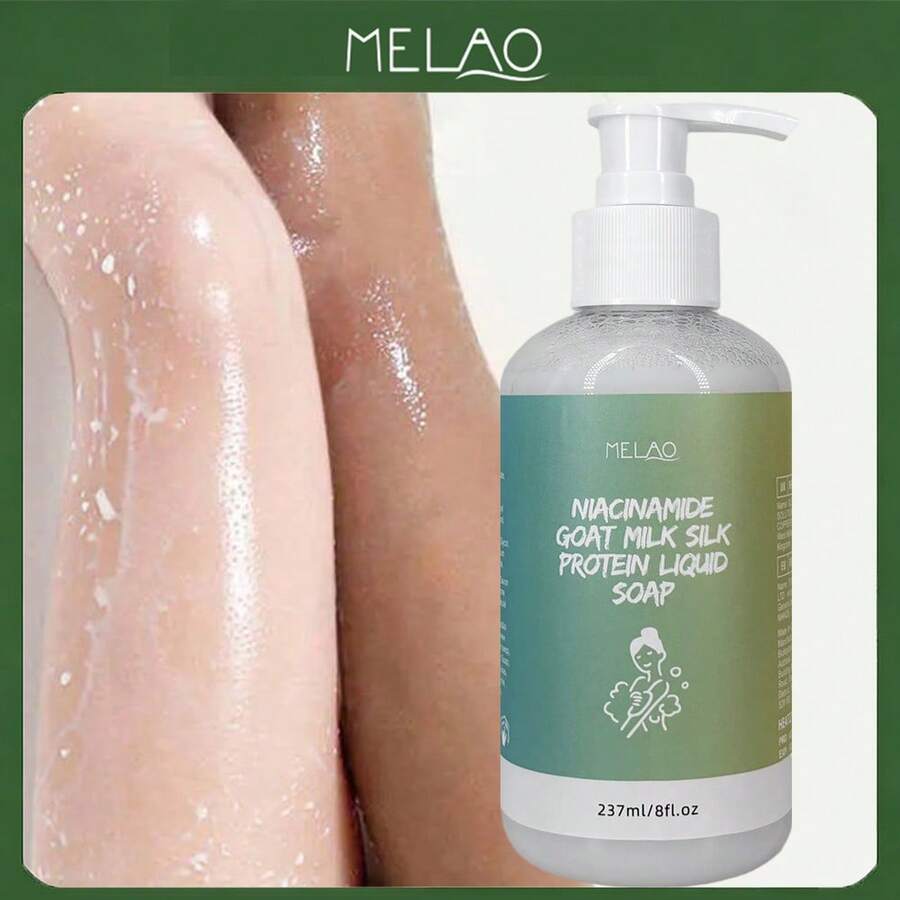 237ml/8 fl oz Nước rửa tay dưỡng ẩm từ sữa dê, Xà phòng rửa tay sữa dê MELAO với Sodium Cocoyl Isethionate và Protein tơ tằm, Làm sạch nhẹ nhàng cho da khô và nhạy cảm, Nuôi dưỡng và cấp ẩm. - tươi - Xem 1