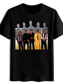 Camiseta unisex de manga corta, para hombreYMujeresCincoMasculinoRetratosUnisexo100%CamisetaSuave,TodosTemporadaInformalRopa urbanaEsencial,Todo-MatchTodosTemporadaEstilo,AsequibleDiarioDesgasteYPerfectoNavidadRegaloparaAficionadosYAmigos-220G playerashombre, , , Dazymujer,romwehombres, bohochic,maestrasregalos,camisetaparaconjuntos de mujercon curvasparamu,y2k, - Negro - Ver 1