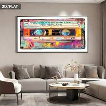 1 Stück, Retro Kassetten-Tape Dekorative Malerei, Vintage Kassetten-Stil Poster und Drucke, Musik-Liebhaber Leinwandmalerei, für Wohnzimmer, Büro, Schlafzimmer, Bar, Wanddekoration, Wandkunst, ohne Rahmen - 111 - Übersicht 3