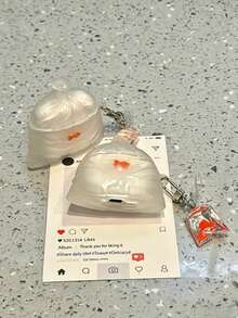 1 chiếc hộp đựng tai nghe hình cá vàng mặt dây chuyền làm từ túi rác màu trắng sáng tạo, tương thích với Apple 1/2, 3, 4 và Pro. - Nhiều màu - Xem 2