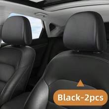 1pc/2pcs/3pcs/4pcs Napaa Leather Car Headrest Cover, High Elasticity Waterproof Leather, Scratch-Resistant, Easy To Clean, Minimalist Black/White, Car Interior Accessories - Leather Hat - View 15