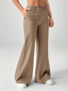 Nuevos pantalones de traje de estilo casual de cintura baja para otoño e invierno - Café integral 2 - Ver 7