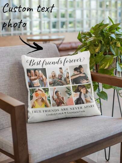 1pc Customizable Photo Printed Soft Pillowcase, Personalized Photo Background Color Decorative Throw Pillow Cover, Suitable For Christmas, Valentine's Day, Father's Day, Mother's Day, Wedding, Holidays, Couples Room Decor, Custom Pillowcase, Gift For Loved Ones, No Pillow Insert, Durable, Breathable, Lightweight, Washable, Cute, Cozy, Soft, Comfortable, Minimalist, Customized, Personalized, Unique, Him, Her, Boyfriend, Girlfriend, Dad, Mom, Family, Friends, Bed, Car, Bedroom, Tea Room, Living Room, Sofa