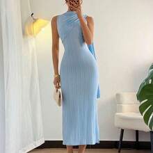 Raffinéa Casual Solid Color Loose Long Dress For Women - Rosa - Ver 2