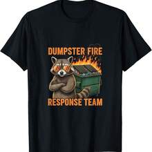 Dumpster Fire Response Team Raccoon Meme T-Shirt - Black - View 1