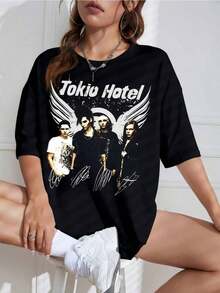 Camiseta Retro de Concierto, Diseño Desgastado, 100% Algodón, Para Hombre y Mujer - Blanco - Ver 1