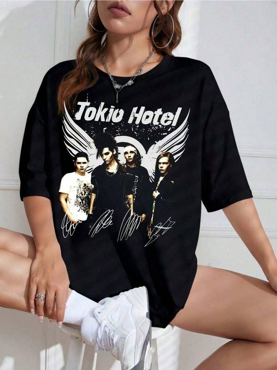 Camiseta Retro de Concierto, Diseño Desgastado, 100% Algodón, Para Hombre y Mujer - Blanco - Ver 1