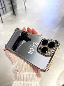 Phone Case With Galvanized Edge And SABR Pattern Compatible With IPhone, Urban Style Protective Cover For Young People. - Blue - View 3