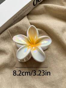 4件/1件裝 女款 8.2cm/3.23in 粉色圓點三角、茶色橢圓、酒紅、白色花形大號髮夾，輕量塑料髮抓，適合厚髮，精緻情侶髮飾，適用於日常、出遊、休閒、派對、通勤、海灘、度假、馬尾、盤髮、洗臉、洗澡、化妝、搭配衣著、髮型設計 - 彩色 - 查看 2