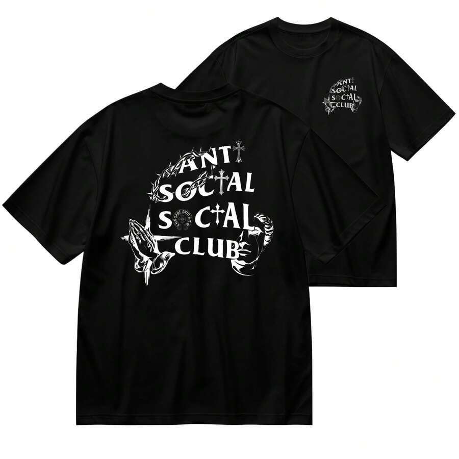 1 Piece 180g Women's T-Shirt, Men's T-Shirt, Casual Cotton Crew Neck T-Shirt. Women's Sports T-Shirt. Designed By Y2K Artists In The Bababask Style, Made From 100% Pure Cotton. Creative Cartoon Pattern Design, Comfortable Short Sleeves - 黑色3 - 查看 1