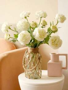 Artificial Peony And Rose Flowers, Non-Fading Plastic Floral Bouquet, Suitable For Home Decor, Living Room, Bedroom, Balcony, Tabletop, Floral Arrangement, Kitchen, Bathroom, Fireplace, Outdoor Decor, Lawn, Garden, Wedding Party, Scene Decoration, Bridal Bouquet, Valentine's Day, Birthday And Graduation Gifts - Peony Flower-purple - View 12