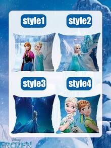 Disney 迪士尼冰雪奇缘抱枕套，4 件装艾莎和安娜主题抱枕套，适用于客厅和卧室，采用柔软耐用的涤纶面料制成，这些抱枕套设计适合标准尺寸的抱枕，为沙发、床、阅读角或办公椅增添温暖。 - 枕頭 - 查看 8