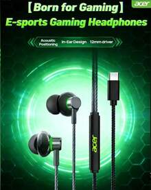 Acer Fones de ouvido portáteis com fio OHW302: Qualidade de som imersiva, universais para celulares Android, computadores e tablets, controles integrados para troca de faixas e chamadas, ideais para jogos e uso no escritório. - Visão 6