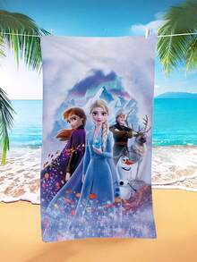 Disney 迪士尼冰雪奇缘沙滩巾，艾莎、安娜和雪宝图案，速干超细纤维毛巾，适用于海滩、泳池和旅行。这款冰雪奇缘主题沙滩巾采用超柔软、高吸水性的超细纤维面料制成，让您在海滩、泳池、健身房或旅行途中保持干爽舒适，为您的夏日时光注入阿伦黛尔的魔法。 - Beach Towel - 查看 4