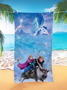 Disney 迪士尼冰雪奇缘沙滩巾，艾莎、安娜和雪宝图案，速干超细纤维毛巾，适用于海滩、泳池和旅行。这款冰雪奇缘主题沙滩巾采用超柔软、高吸水性的超细纤维面料制成，让您在海滩、泳池、健身房或旅行途中保持干爽舒适，为您的夏日时光注入阿伦黛尔的魔法。 - Beach Towel - 查看 13