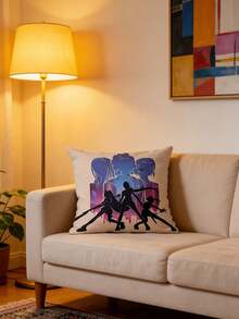 Hasbro K-POP 女團主題枕套，柔軟蓬鬆枕面，適用於沙發、臥室、宿舍或作為床鋪方形靠墊裝飾 - 多色 - 查看 9