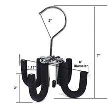 huji 4 ganchos percha de ropa giratoria para cinturones bufandas tie Collar Purse rack ropa organizador clóset de almacenamiento, negro Black Swivel Belt Hanger - percha giratoria negra para cinturón - Ver 5