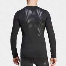 Adidas Techfit RHEON 款丨 高彈透氣速乾男子跑步綜合訓練運動緊身衣 - 黑色 - 查看 3