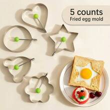 Juego de 5 moldes para hacer aros fritos, multifuncional para el desayuno - 1 - Ver 1