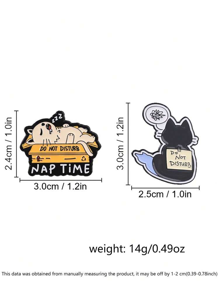 Cat Survival Status Pins Set, Nap Mode & Autistic Mode Enamel Badges, Unique Cat Accessories, Perfect Gift For Cat Lovers - Multicolor - View 2