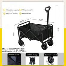 Xe đẩy đa năng gấp gọn, dung tích lớn, có chức năng đẩy kéo, thích hợp cho cắm trại, mua sắm siêu thị, du lịch, làm vườn, đi biển, sân cỏ, thể thao, dã ngoại, vận chuyển thực phẩm, câu cá và các dịp khác. - Nhiều thông số kỹ thuật - Xem 12