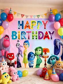Phông nền Zootopia & Chúc mừng sinh nhật, với hình ảnh Judy Hopps, Nick Wilde, Joy, Sadness và tất cả các cảm xúc, chất liệu polyester, dùng để trang trí tiệc. Nâng tầm bữa tiệc của bạn với phông nền sinh nhật kết hợp sống động này, mang đến hai vũ trụ Disney được yêu thích cho một bữa tiệc thực sự kỳ diệu. Có thể dùng làm phông nền bàn tráng miệng hoặc thậm chí là phông nền phát trực tuyến. - Lý lịch - Xem 2