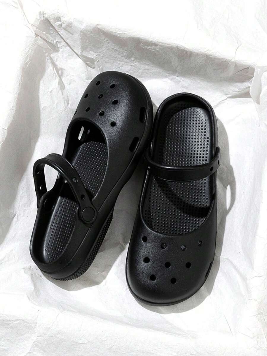 Water Spray Seal Milk Blue INS Cute Breathable Outdoor Wear Slippers Women Summer Home Slip-On Slippers - Black - View 1