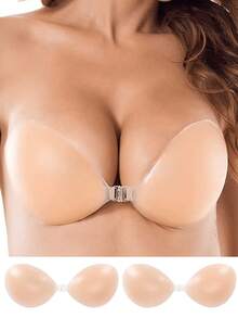 2/1pc Ladies' Waterproof Thickened Silicone Breast Petals For Small Breast Lift Up & Push In, Special For Wedding Photography - Gather - View 10