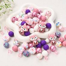 22/24/25pcs Colorful Animal Silicone & Acrylic Beads Set, DIY Jewelry Making Bracelet Necklace Phone Charm & Bag Decor Craft Supplies - Multicolor - View 9