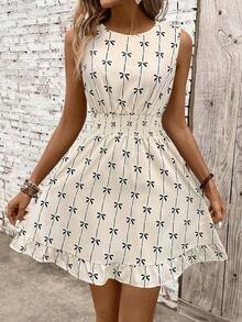 Vestido casual - Vestido casual moderno - Vestido casual de vacaciones - Vestido pastoril para mujer - Vestidos de verano para mujer - Ropa de mujer - Vestidos talla grande vendidos - Atuendos de verano para mujer - Albaricoque 3 - Ver 1
