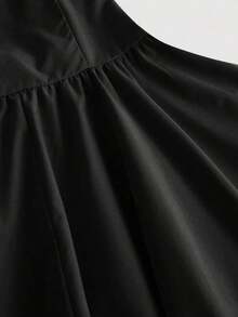Vestido rosa romántico con espalda descubierta y lazo, adecuado para citas, fiestas, vacaciones, meriendas de té y ocasiones de cumpleaños - Negro 2 - Ver 4