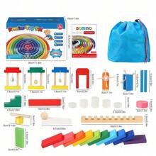 1000 bunte Holzdominosteine, inklusive Ersatzsteinen und Aufbewahrungsbeutel. Ein kreatives Lernspielzeug zum Stapeln und für Kettenreaktionen, ideales Geschenk; geeignet für verschiedene Anlässe: Familienspiele, Geburtstagsfeiern, Teamspiele, Familienabende. - Verschiedenfarbig - Übersicht 3