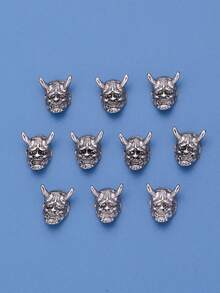 10pcs Vintage Alloy Skull Nail Decorations, DIY Metal Decor, Manicure Products, Nail Art Accessories, Nail Supplies, Nail Jewelry, Nail Gems - Multicolor - View 5