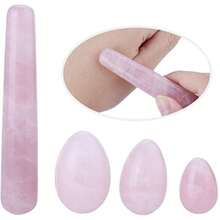 4Pcs Healing Yoga Exercise Eggs, Egg Massage Stick Set, Obsidian Gemstone/Rose Quartz, For Female Vaginal Muscle Tight Kegel Exercise, Yoni Muscles Massage Exercise Eggs For Train Pelvic - one-size - View 3