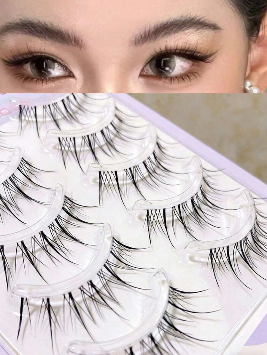 10 cặp mi giả kiểu Thái cao cấp, pha trộn màu máu, trong suốt, dùng trang điểm mắt kiểu Thái, mi giả nhỏ kiểu quỷ, mi giả siêu mảnh, thân mi trong suốt, pha trộn màu máu, kiểu hoạt hình, kiểu tóc tiên, kiểu tự nhiên, phù hợp cho sử dụng hàng ngày và dự tiệc, trang điểm mắt quyến rũ, mi giả dạng chùm cần thiết khi đi du lịch, mi giả, mi giả, mi nhân tạo (Thẻ đáy ngẫu nhiên) - màu đen - Xem 1