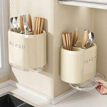 Soporte para cuchillos, estante de almacenamiento de cocina multifuncional, soporte para utensilios, bloque de cuchillos, estante para cubiertos de drenaje, estante organizador para cuchara y tenedor - 4 piezas - Ver 1