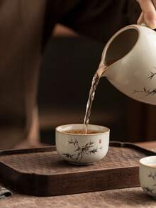 1/2件組陶瓷茶杯套組，復古家用與客用茶杯，功夫茶杯，黑茶杯，水杯，濃縮咖啡杯，禮品杯，適合日常使用、聚會、派對、喬遷禮物 - 彩色 - 查看 5
