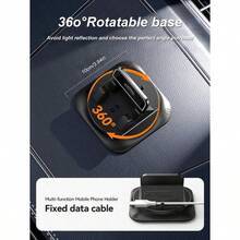 1pc 360° Rotating Dashboard Phone Holder, Nano Gel Base Enhances Grip, Auto Lock Prevents Overheating, Suitable For Phones With Or Without Cases - A - View 2