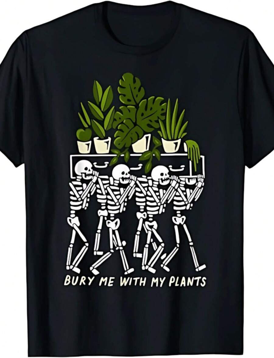 Solt T-Shirt For Cactus Lovers And Gardeners, With Cactus Design, For Men And Women, With Personality Pattern. - Hitam 5 - View 1
