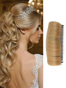 Postizo de cabello sintético con relleno de cabello e inserto de peine para agregar volumen y volumen a la parte superior de la cabeza y la frente. - Multicolor - Ver 18