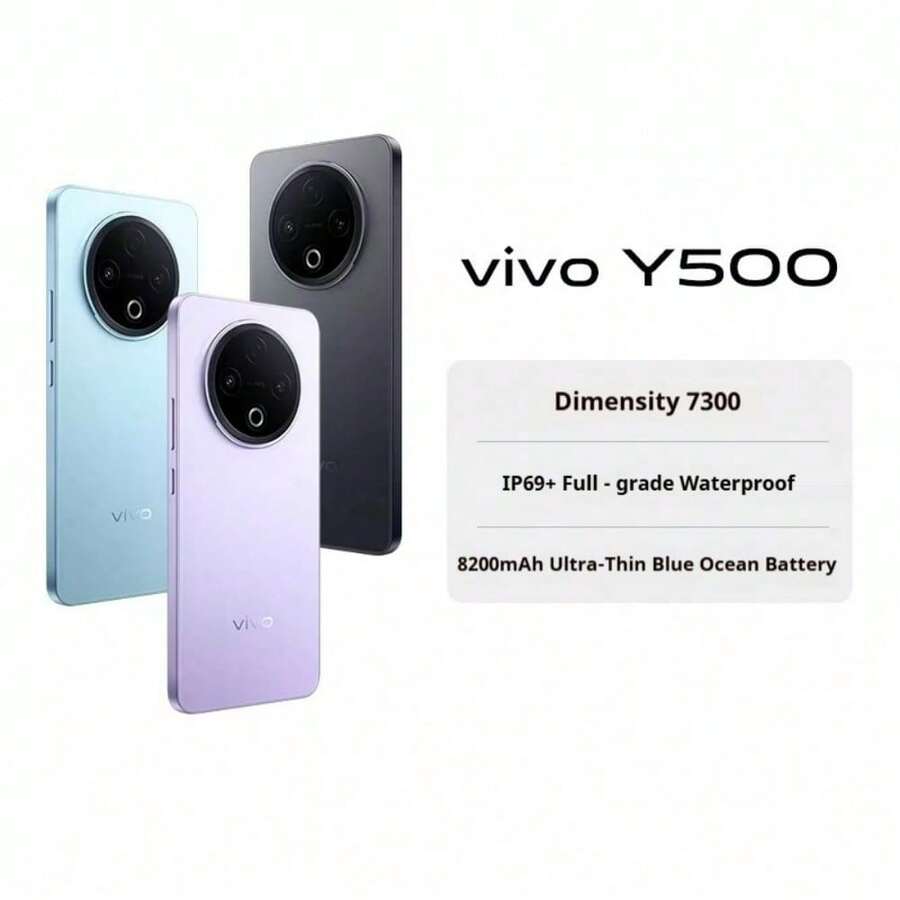 vivo Y500 8200mAh 大电池,IP69+ 全级防水,天玑 7300 处理器,新款智能手机,大内存,性价比高 - 多色 - 查看 1