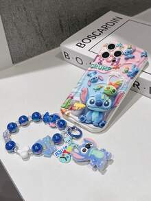 Disney Lilo & Stitch Phone Case With Stitch Charm And Stitch Lanyard - Cute Stitch Protective Case With Scrump And Painting Theme Design, Equipped With Delicate Stitch Decorative Lanyard And Beaded Bracelet For Easy Carrying, Compatible With IPhone 17, 16, 15, 14, 13, 12, 11 Pro Series, Ideal For Birthdays, Holidays, Anniversaries, Graduation Gifts, Or Any Special Occasion To Surprise Family, Friends, Classmates, And Loved Ones. - 白色 - 查看 7