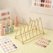 1pc Metal Nail Polish Storage Rack, Multi-Compartment Nail Art Stamping Plate Storage Box, Nail Art Album Work Box, Nail Salon Polish Color Card Display Holder - Multicolor - View 12