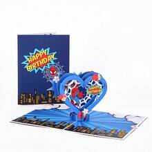 Miniso Thiệp chúc mừng 3D hình Người Nhện & Hulk, thiệp thủ công chủ đề siêu anh hùng cho mọi dịp. - A - Xem 8