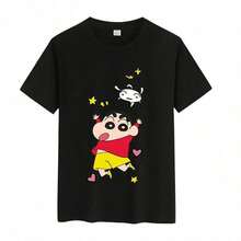 Camiseta de manga corta de algodón para niños y niñas con estampado de dibujos animados de , camiseta de verano para niños, camiseta de moda para bebés y niños, 100% algodón. - Negro 1 - Ver 6