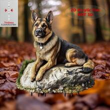 2D亚克力印刷，大型塑料德国牧羊犬花园插牌，无需电池，适用于庭院、草坪、花盆、花园、家居装饰，也适合婚礼、家庭聚会等场合。 - C - 查看 5