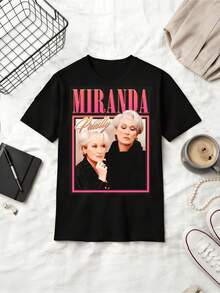 Miranda Priestly Vintage Retro Tee, Meryl Streep Vintage Rock Style Shirt - Black - View 1